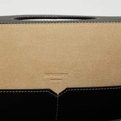 Pre Owned Burberry Black Leather Medium Soft Pocket Tote
