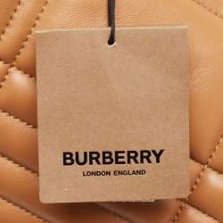 Pre Owned Burberry Brown Embossed Check Leather Small Lola Bucket Bag