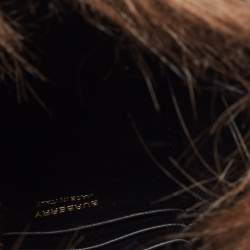 Pre Owned Burberry Beige/Black Faux Fur Micro Lola Tote