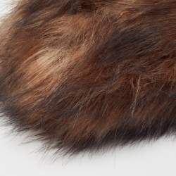 Pre Owned Burberry Beige/Black Faux Fur Micro Lola Tote