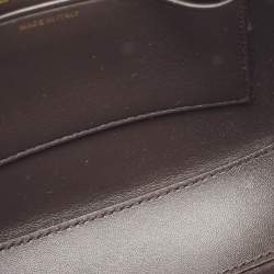 Pre Owned Burberry Two Tone Brown Leather Mini Zip Olympia Bag