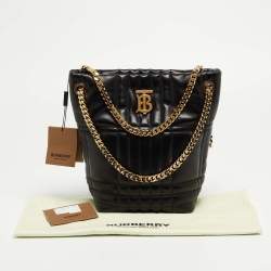 Pre Owned Burberry Black Leather Small Lola Bucket Bag