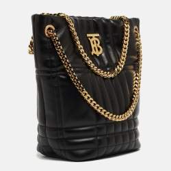 Pre Owned Burberry Black Leather Small Lola Bucket Bag