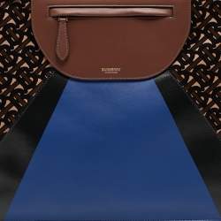 Burberry Multicolor Leather and Velvet Olympia Scarf Oversized Clutch