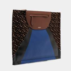 Burberry Multicolor Leather and Velvet Olympia Scarf Oversized Clutch