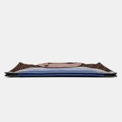 Burberry Multicolor Leather and Velvet Olympia Scarf Oversized Clutch