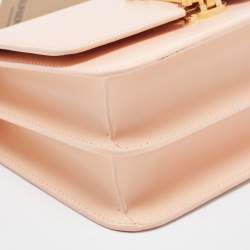 Pre Owned حقيبة كتف بربري TB  جلد وكانفاس رصاصي/أسود صغيرة 