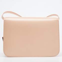 Pre Owned حقيبة كتف بربري TB  جلد وكانفاس رصاصي/أسود صغيرة 