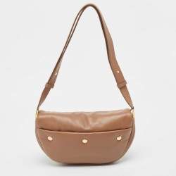 Pre Owned Burberry Brown Leather Small Olympia Shoulder Bag