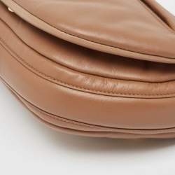 Pre Owned Burberry Brown Leather Small Olympia Shoulder Bag