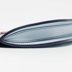 Pre Owned Burberry Ombre Blue Leather Crystal Olympia Clutch