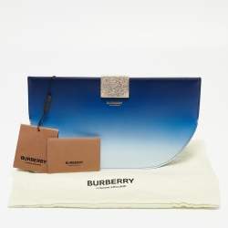 Pre Owned Burberry Ombre Blue Leather Crystal Olympia Clutch