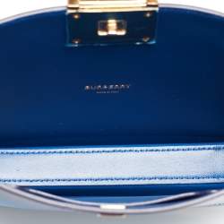 Pre Owned Burberry Ombre Blue Leather Crystal Olympia Clutch