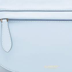 Pre Owned Burberry Pale Blue Leather Small Olympia Chain Shoulder Bag