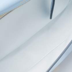 Pre Owned Burberry Pale Blue Leather Small Olympia Chain Shoulder Bag