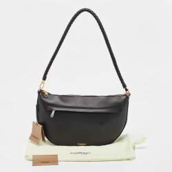 Pre Owned Burberry Black Leather Large Olympia Shoulder Bag