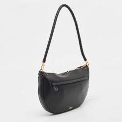 Pre Owned Burberry Black Leather Large Olympia Shoulder Bag