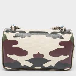 Pre Owned Burberry Green Camouflage Coated and Canvas Small Lola Shoulder Bag