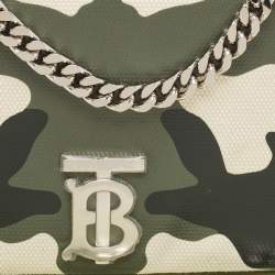 Pre Owned Burberry Green Camouflage Coated and Canvas Small Lola Shoulder Bag