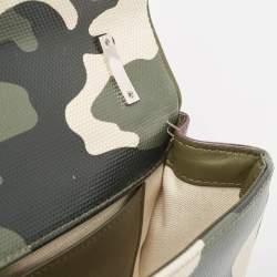 Pre Owned Burberry Green Camouflage Coated and Canvas Small Lola Shoulder Bag
