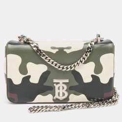 Pre Owned Burberry Green Camouflage Coated and Canvas Small Lola Shoulder Bag