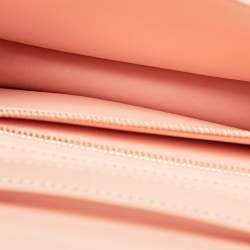 Pre Owned Burberry Peach Pink Leather Small TB Shoulder Bag