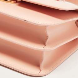Pre Owned Burberry Peach Pink Leather Small TB Shoulder Bag