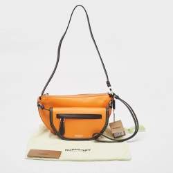 Burberry Orange/Black Leather Mini Double Olympia Bag