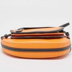 Burberry Orange/Black Leather Mini Double Olympia Bag