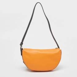 Burberry Orange/Black Leather Mini Double Olympia Bag