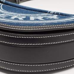 Pre Owned Burberry Blue/Black Denim and Leather Small Olympia Shoulder Bag