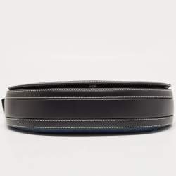 Pre Owned Burberry Blue/Black Denim and Leather Small Olympia Shoulder Bag