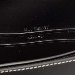 Pre Owned Burberry Blue/Black Denim and Leather Small Olympia Shoulder Bag