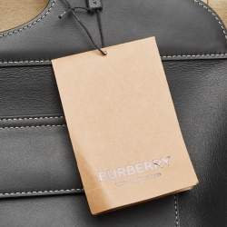 Burberry Black Leather Medium Soft Pocket Tote