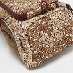 Burberry Brown TB Monogram Nylon and Mesh Leo Sling Bag
