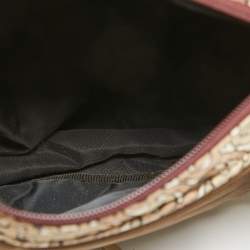 Burberry Brown TB Monogram Nylon and Mesh Leo Sling Bag