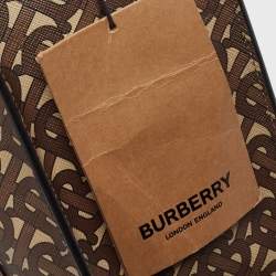 Burberry Black/Brown TB Monogram Coated Canvas and Leather Stripe Portrait Tote