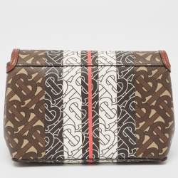 Burberry Brown/Black TB Monogram Coated Canvas and Leather Hackberry Crossbody Bag