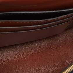 Burberry Brown/Black TB Monogram Coated Canvas and Leather Hackberry Crossbody Bag