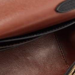 Burberry Brown/Black TB Monogram Coated Canvas and Leather Hackberry Crossbody Bag