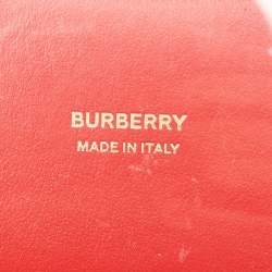 مملوكة مسبقًا Burberry Red Leather Sidney Trifold Wallet