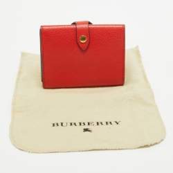 Burberry Red Leather Harlow Compact Wallet