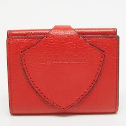 Burberry Red Leather Harlow Compact Wallet