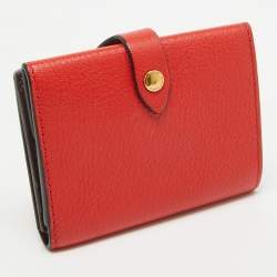 Burberry Red Leather Harlow Compact Wallet