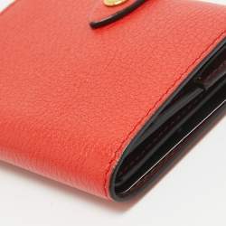 Burberry Red Leather Harlow Compact Wallet