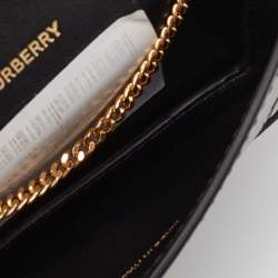 Burberry Black/Brown Leopard Print Leather Jody Chain Card Case