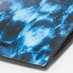 Burberry Blue/Black Water Camo Print Leather Pocket Phone Pouch Crossbody Bag