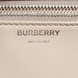 Burberry Silver Croc Embossed Leather Small TB Shoulder Bag