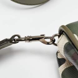 Burberry Green/Beige Camo Print Coated Canvas and Leather Hackberry Crossbody Bag