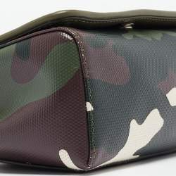 Burberry Green/Beige Camo Print Coated Canvas and Leather Hackberry Crossbody Bag